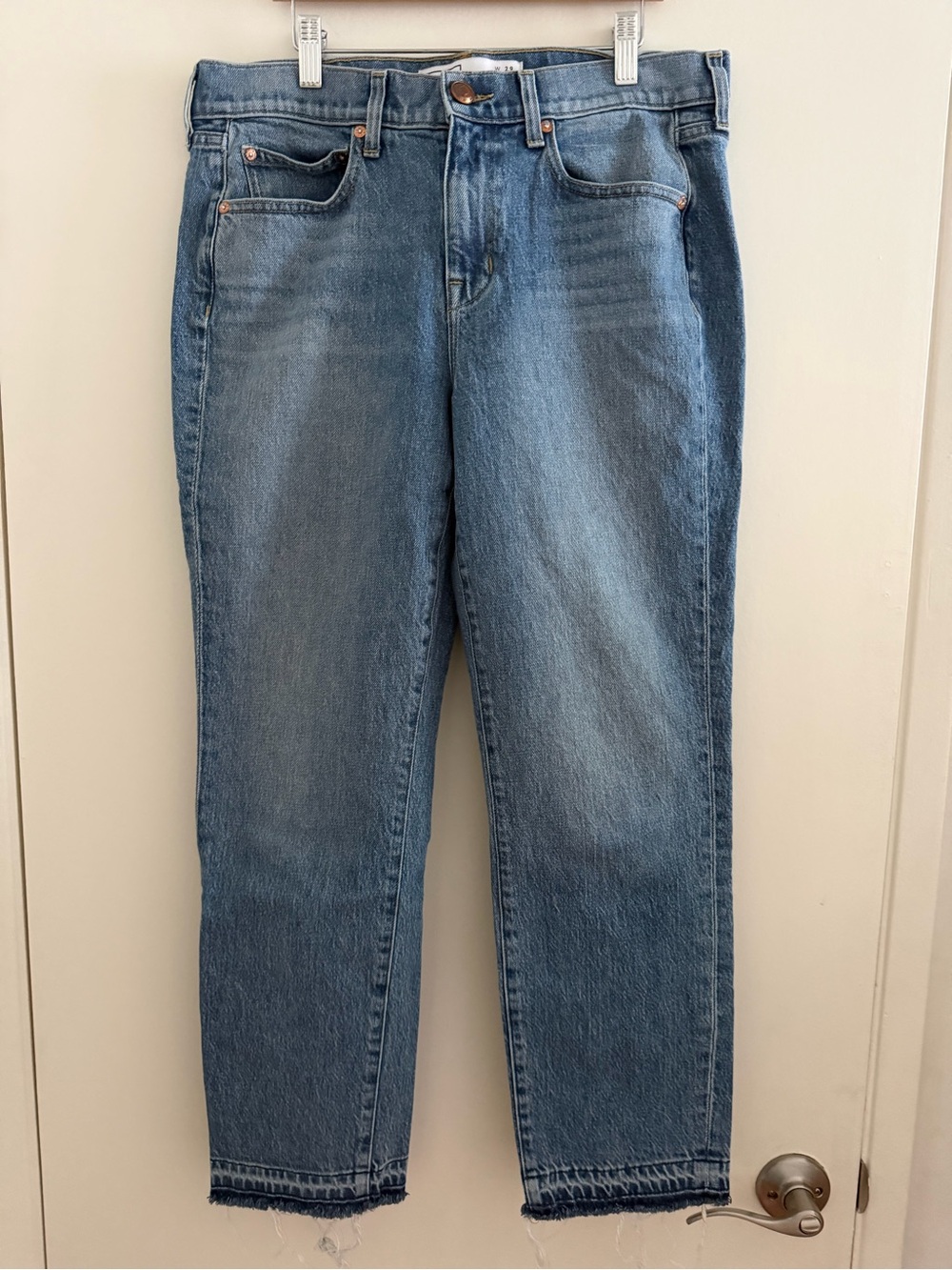 AYR The Beach Bum Jeans Raw Hem Cropped Straight Leg Size 29
